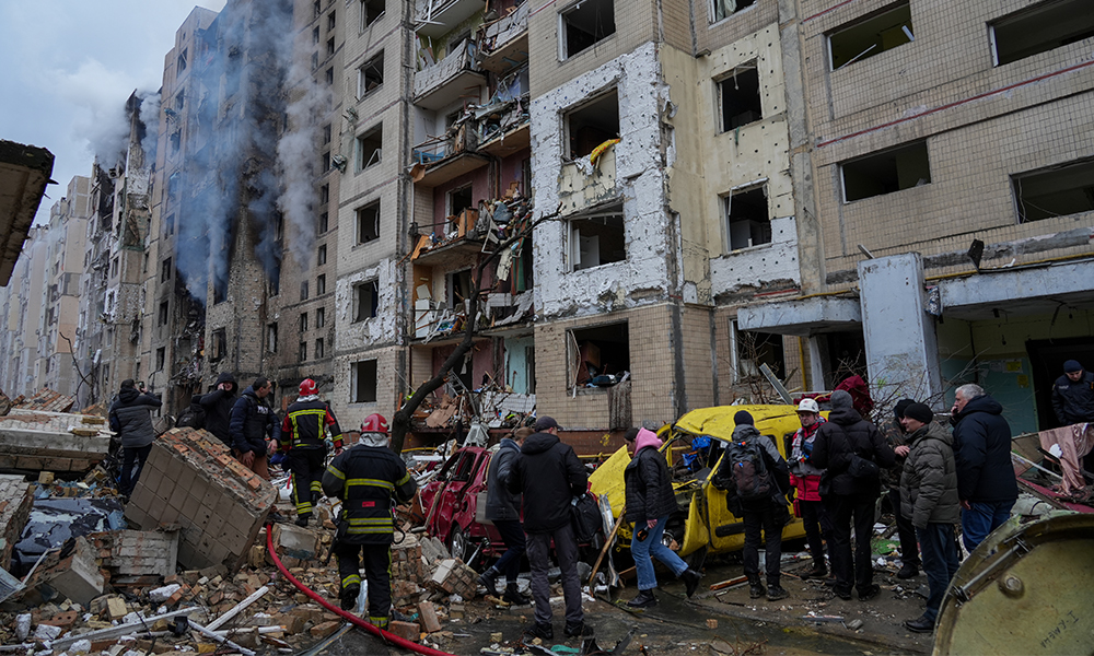 bombet bygg Ukraina