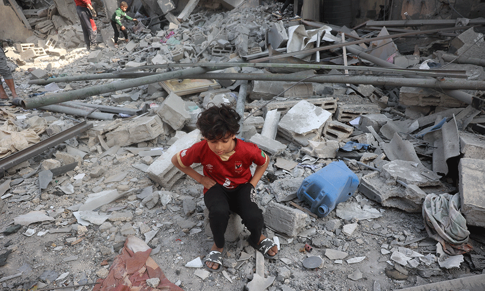 Gaza gutt i ruiner