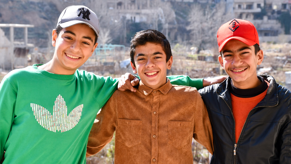 Mohammed sammen med to kompiser, Syria