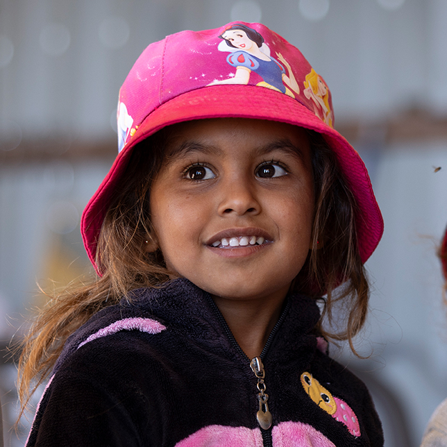 Gaza, jente på et psykososialt senter. FOTO