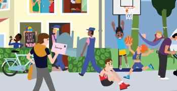 illustrasjon av et bybilde