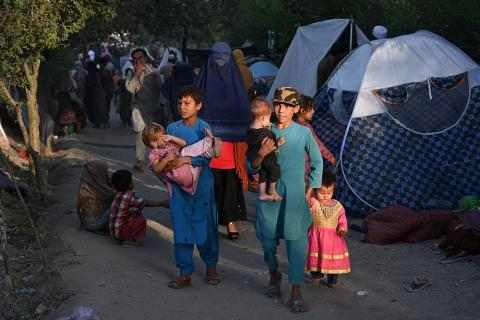 Barn og familier på flukt i Afghanistan