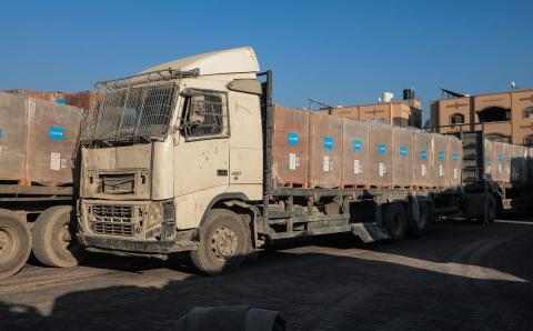 Lastebiler fra UNICEF Gaza