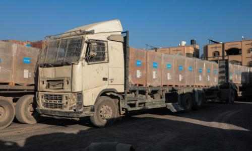 Lastebiler fra UNICEF Gaza