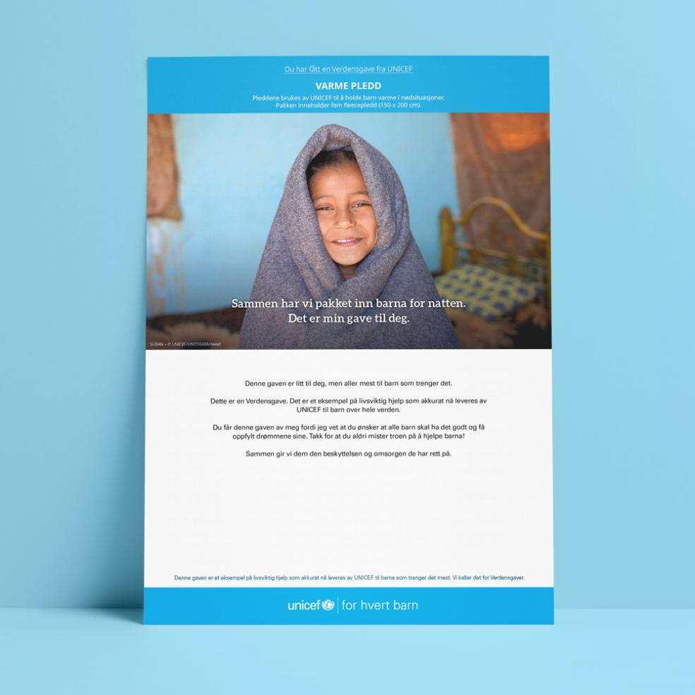 Digitalt gavebevis, varme pledd