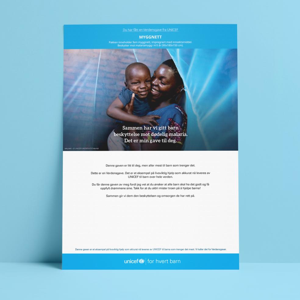 Digitalt gavebevis, myggnett