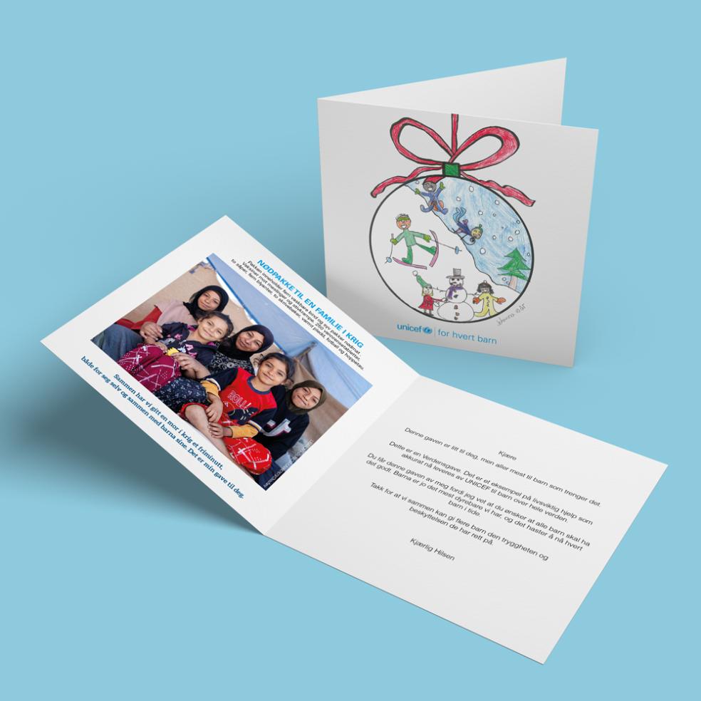 Fysisk gavebevis, nødpakke til barn i krig