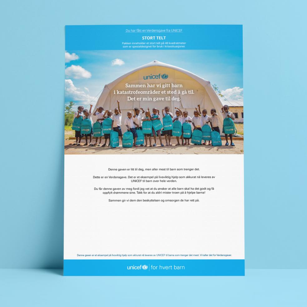 Digitalt gavebevis, stort telt