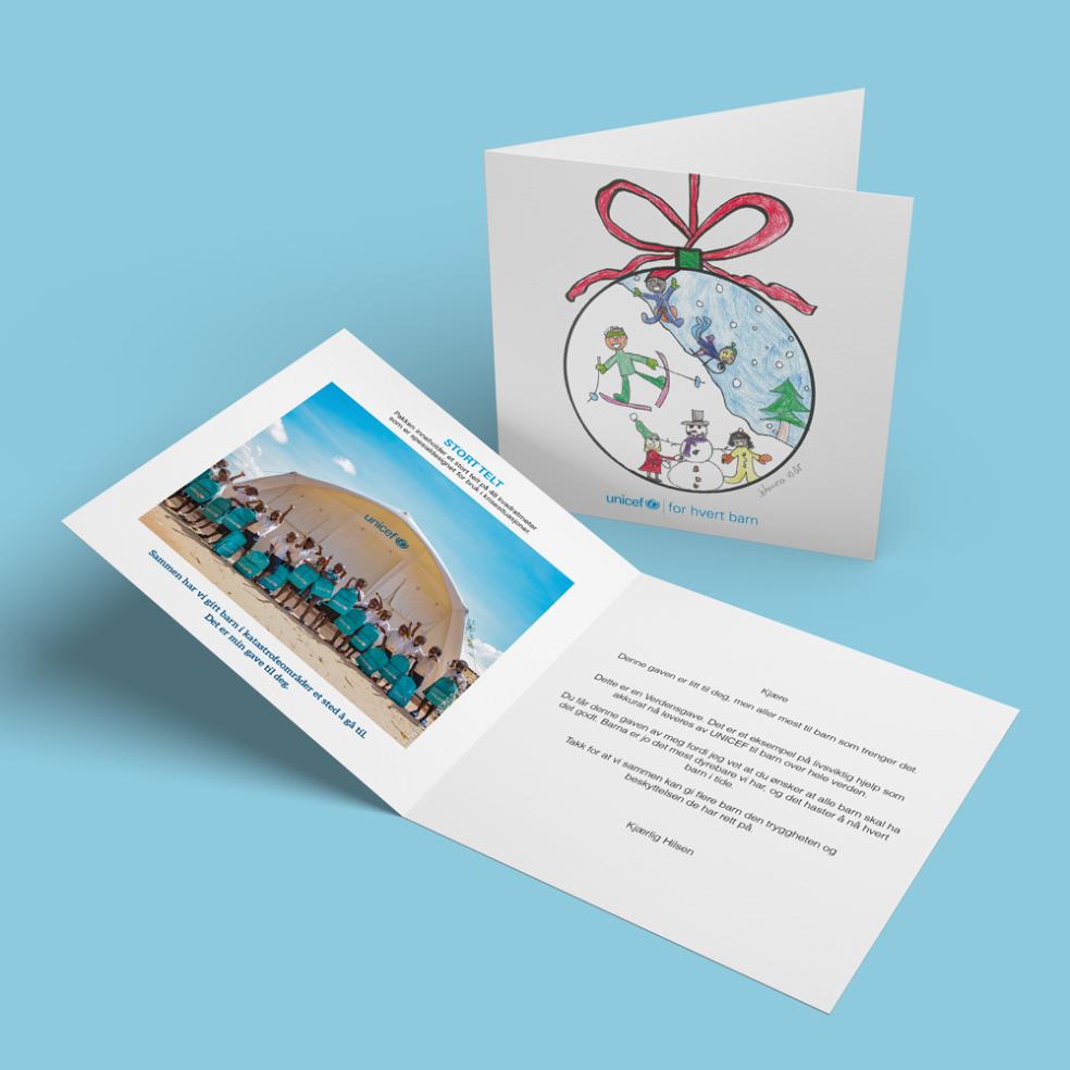 Fysisk gavebevis, stort telt