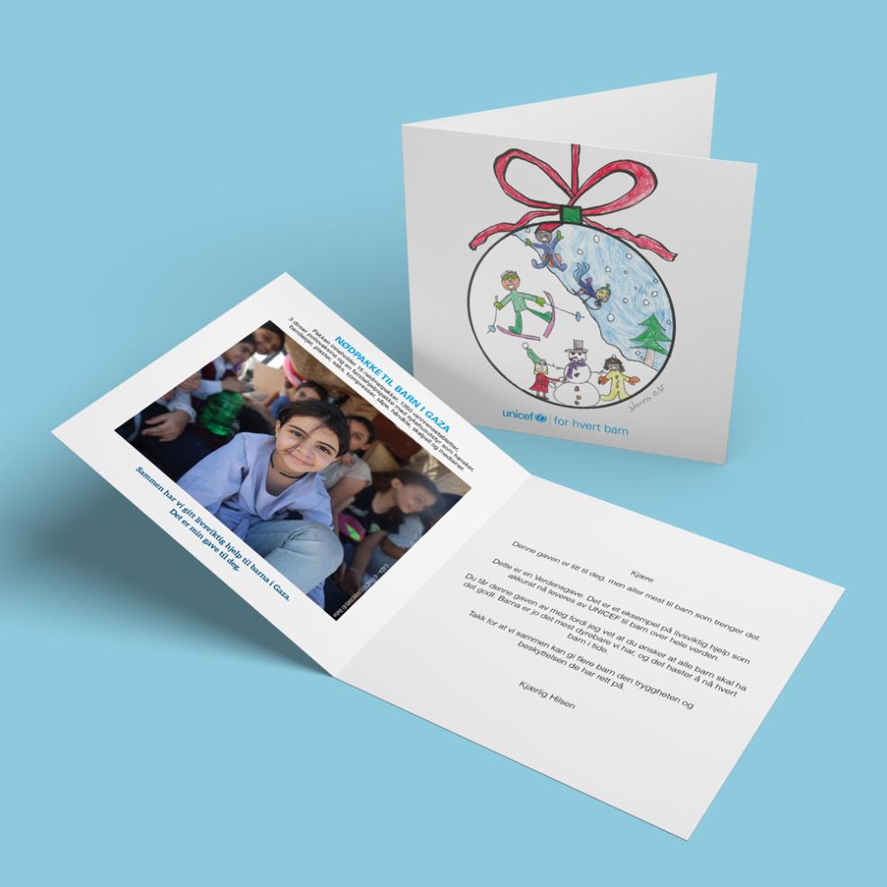 Fysisk gavebevis, nødpakke til barn i Gaza