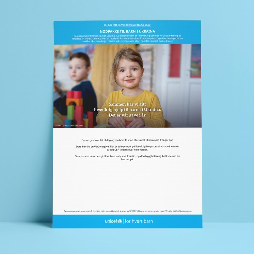 Ukraina bedrift gavebevis stor 2025