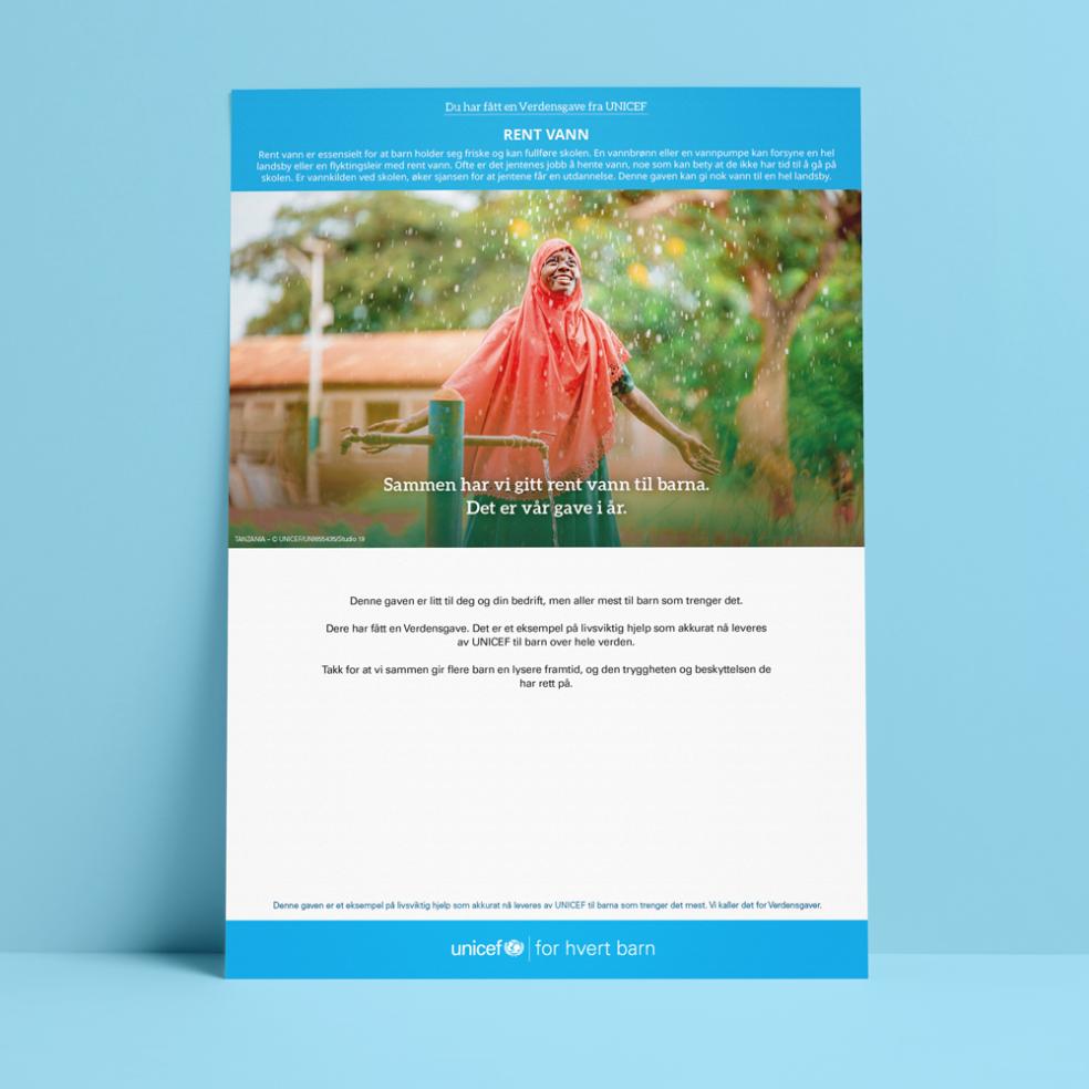 Vann gavebevis bedrift medium 2025