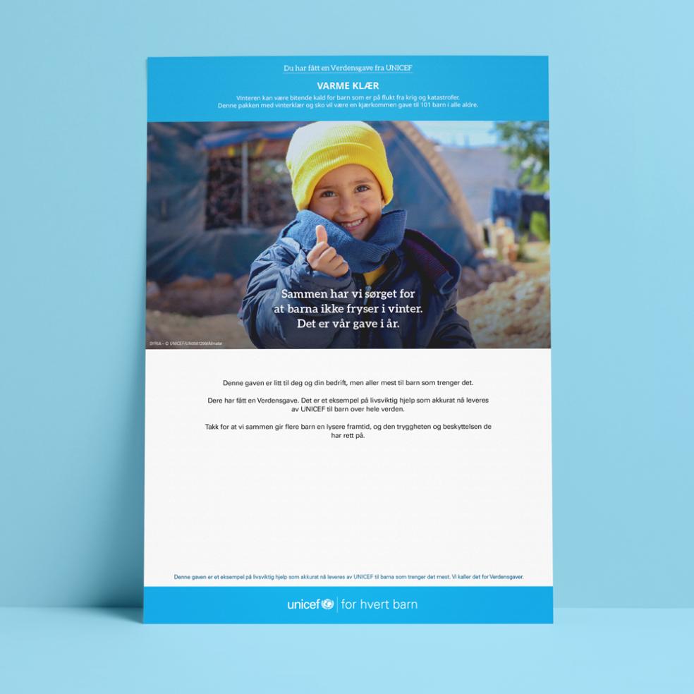 Varme klær bedrift stor gavebevis 2025