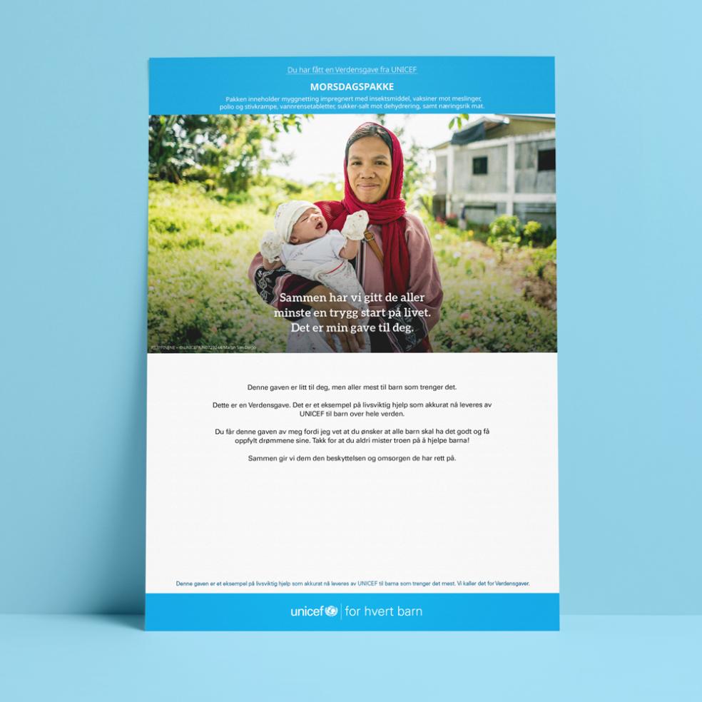 Forhåndsvisning av det digitale gavebeviset.